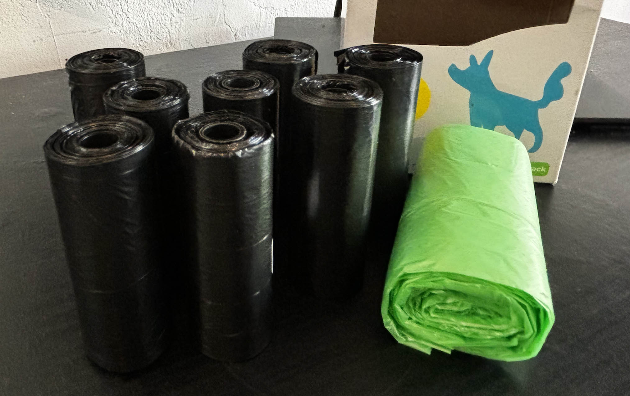 8 Rolls/120 dog poop bags: durable leak proof pet waste bags